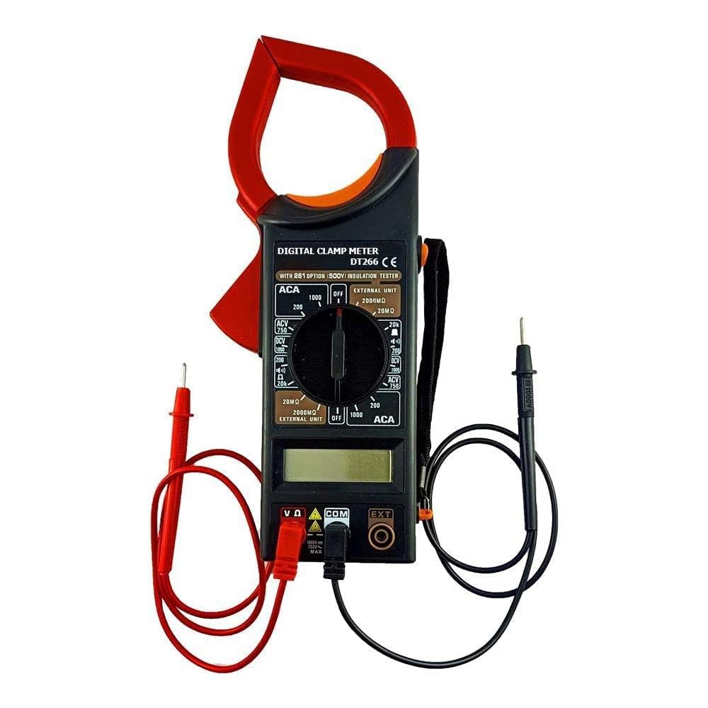 Generic DT266 AC/DC LCD Digital Clamp Multimeter Electronic Clip-On Pincerlike Testing Meter In Red And Black — Amazon image 2