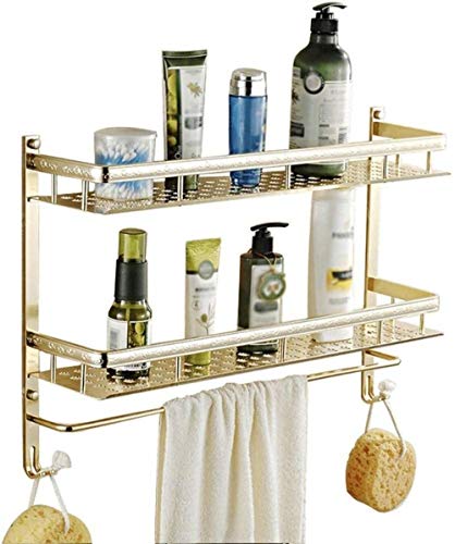Estantes de baño de aluminio de 60cm repisa de pared para aseo e inodoro 2