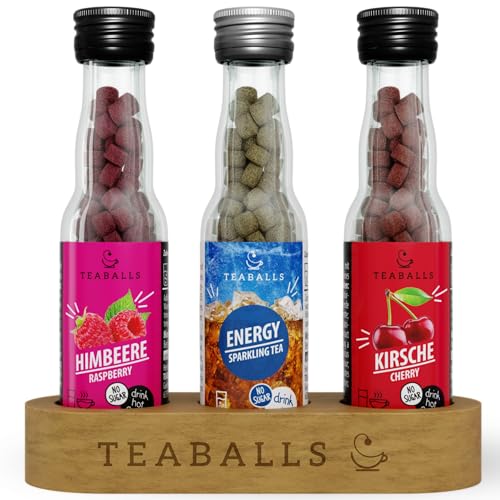 TEABALLS - 3er Set POWER TEA MIX - HIMBEERE, ENERGY, KIRSCHEN für ca. 120 Tassen Tee