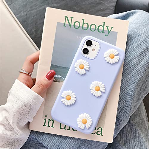para Funda de Flor de Margaritas Lindas para Samsung Galaxy S23 S22 Ultra S21 S20 FE S10 S9 Plus S8 S7 S6 Carcasa de teléfono de TPU Suave, DaisyFlower 5 púrpura, para S10 Plus