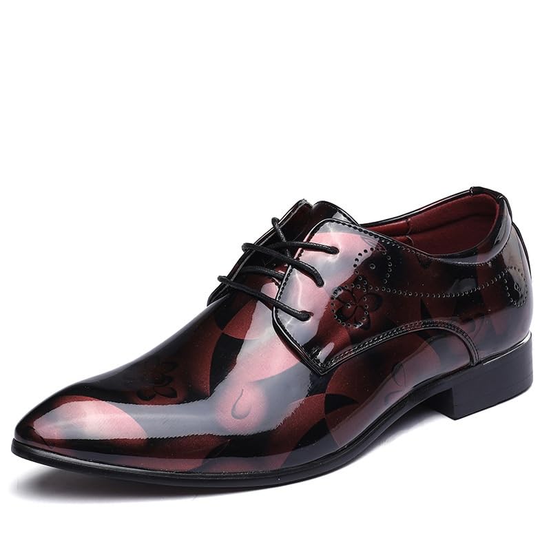 Mens Shoes Oxford Lace Up Comfortable Soft Mens Oxford Patent Leather Slip-on Dress Shoes