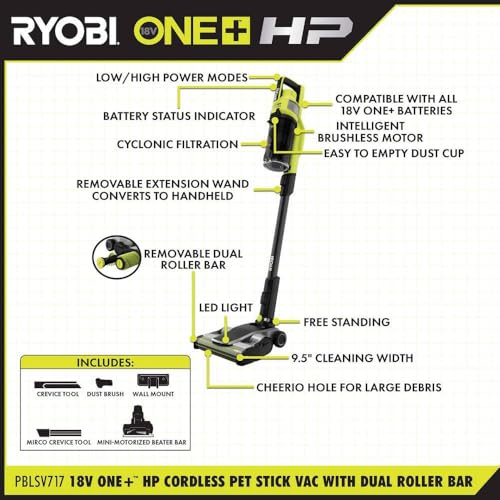 18V ONE+ HP CORDLESS PET STICK VAC WITH DUAL-ROLLER BAR