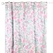 Pink and Mint Floral Window Drapery Panels - Set of Two 84 by 42 Inch Panels
