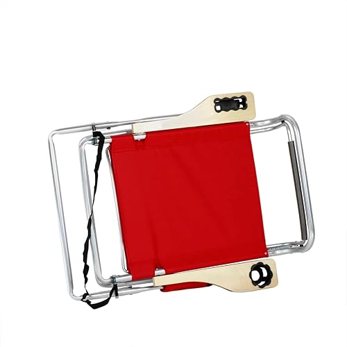 Miniatura 4 de Silla de playa ligera de aluminio alto con 4 posiciones reclinables de lujo, con toldo para adultos, soporte para bebidas, bolsa de almacenamiento