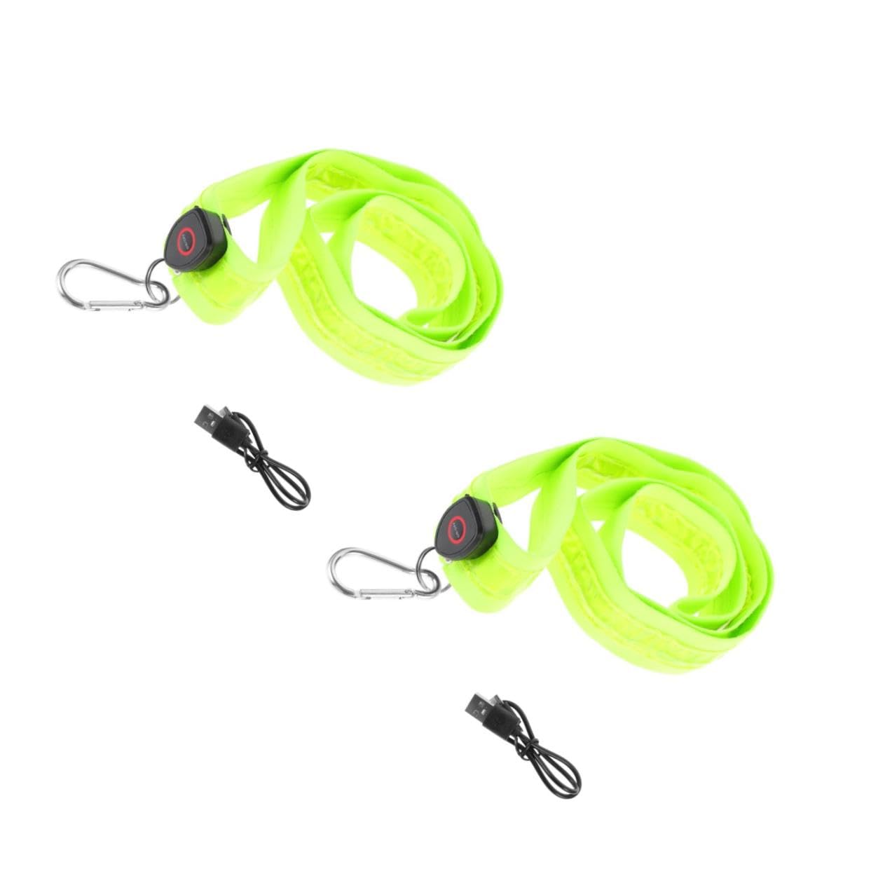 Abaodam Bretelles Croisées Lumineuses Brassard De Course à Pied Lumières LED Ceinture D'épaule à LED Rougeoyante Ceinture LED Lumière LED Bande LED Nylon Green