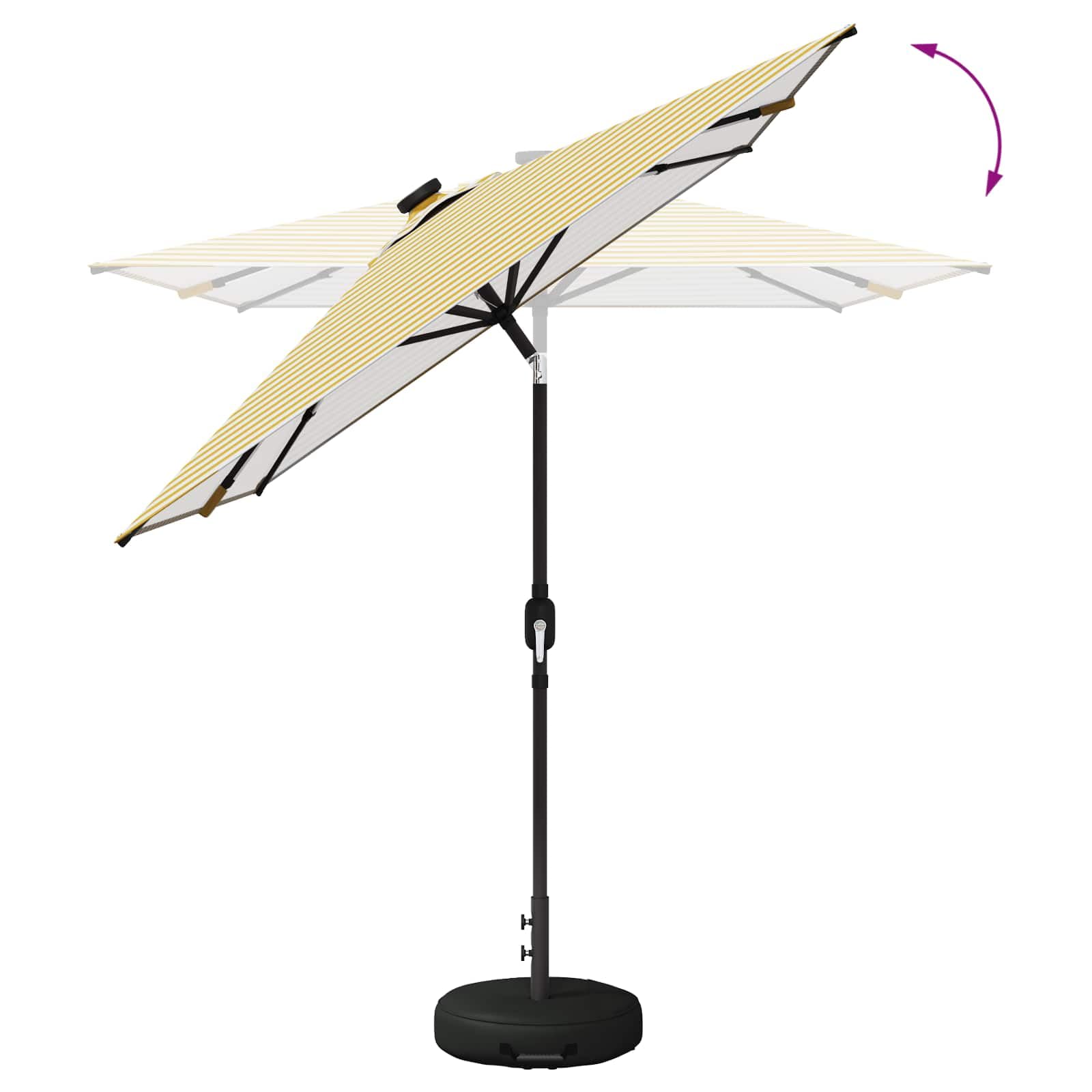 SYDE Parasol ogrodowy ze światłami LED i podstawą 200 x 300 cm poliester
