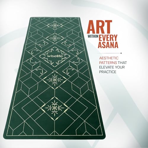 Image of WiseLife Grande XL 6 MM TPE Yoga Mat for Men & Women | Extra Thick, Long & Wide Premium Exercise Mat with Yoga Strap | Anti-Slip & Anti-Tear Ideal for Yoga, Pilates, Home Workouts & Gym Use (Grid Alignment XL)