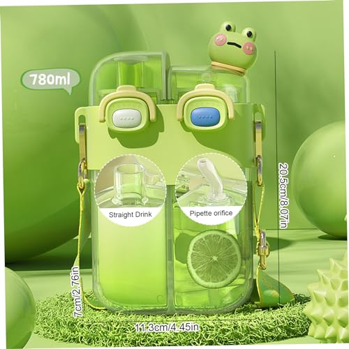 Botella de agua para niños de doble cámara con correa ajustable 2