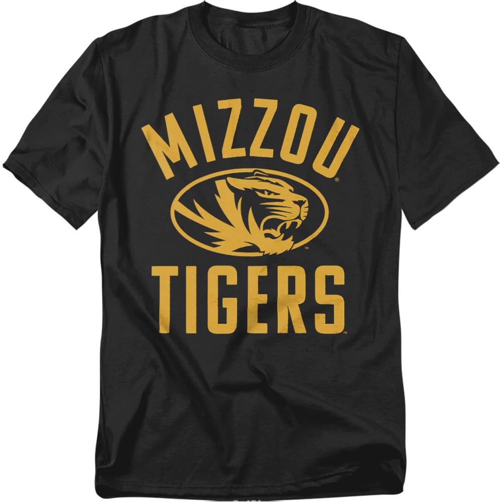 University of Missouri Official One Color Mizzou Tigers Logo Unisex Adult T Shirt