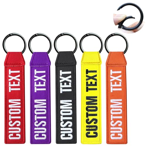 Porte-clés personnalisé, étiquettes de bagages brodées recto verso, porte-clés nominatif, porte-clés femme/homme, porte-cléss cadeaux personnalisés pour couples, familles et amis (O buckle)