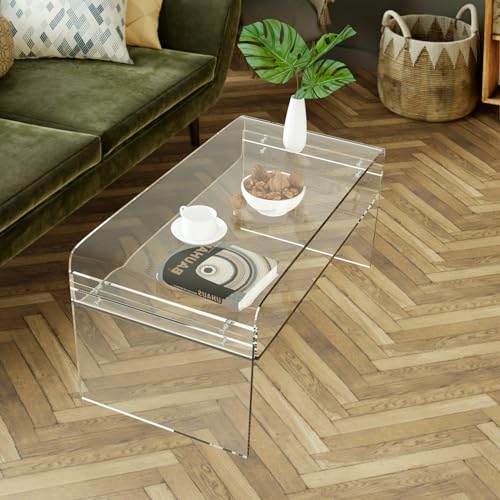 Table basse rectangulaire en acrylique Nalwort de style épuré