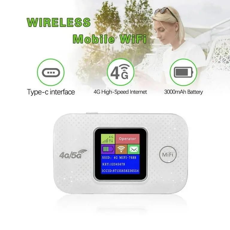 Image of Wireless 4G LTE Hotspot | 4G Pocket Router | 3000 mAh Battery (12 Hrs) | All Sim Supported 4G & 5G | Works 4G Network Only