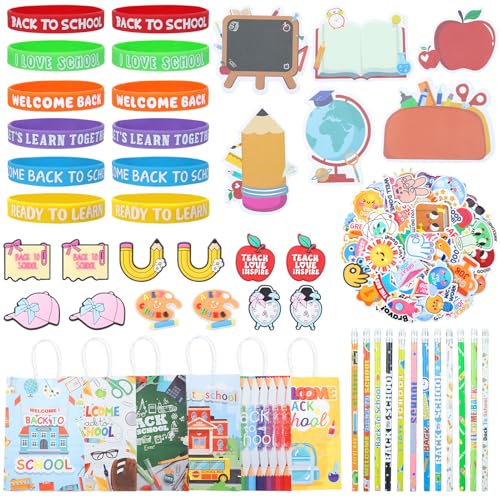 Papeterie pour la rentrée scolaire avec bracelets en silicone et sacs pour enfants