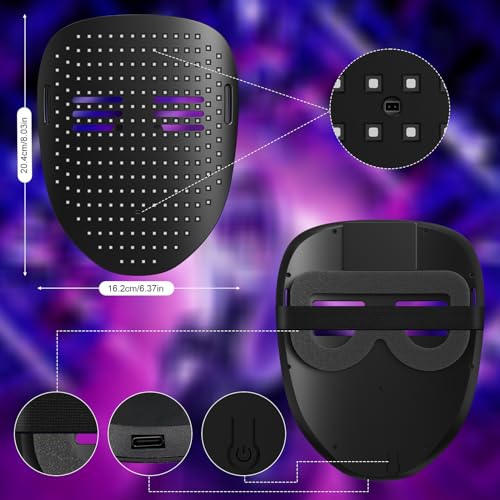 40%OFF Led mask Light Up Mask with Gesture Sensing, Halloween Gifts for Boys - image 3