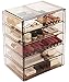 Sorbus Acrylic Clear Makeup Organizer - Big & Spacious Cosmetic Display Case - Stylish Designed Jewelry & Make Up Organizers and Storage for Vanity, Bathroom (4 Large, 2 Small Drawers) [Bronze Glow]