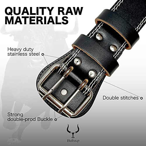 Bullstep Gewichtheffen riem Mannen en Vrouwen, Bodybuilding riem, Dikke Lederen Lendengordel voor Gym lifting, Powerlifting, Training - Afbeelding 5