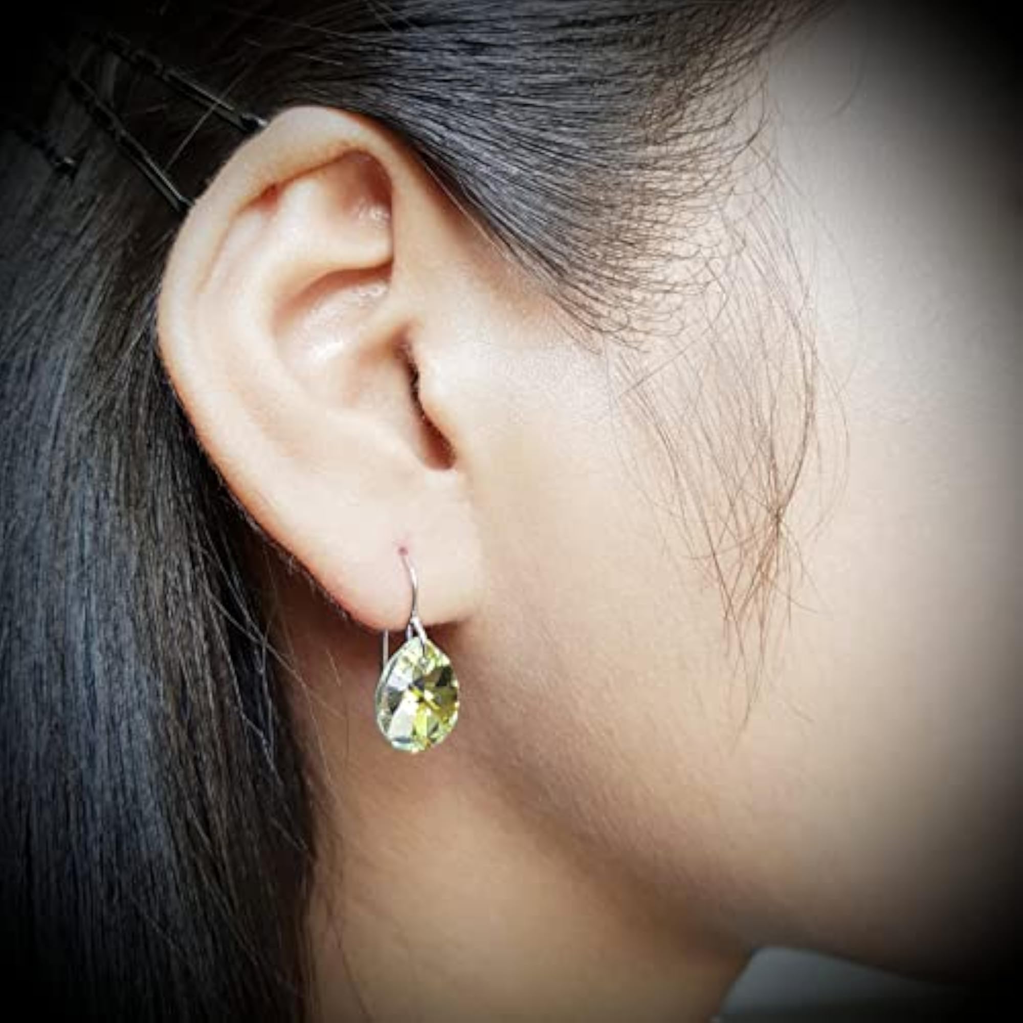 Sterling Crystal Dangle Earrings for Pure Beauty (ER1969)
