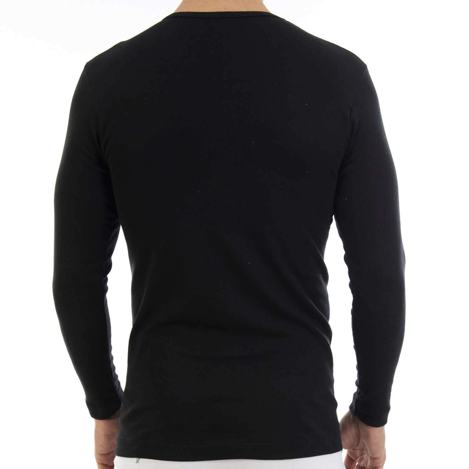 Pack Ahorro de 6 Unidades. Camiseta Interior cálida de Hombre L150, Manga Larga y Cuello de Pico.