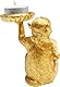 Kare Design Deko Figur Monkey Tealight Holder, Gold, Teelichthalter, Accessoire, Deko Objekt, Affen Motiv, Wohnzimmer, Schlafzimmer, 11x11x7 cm (H/B/T)