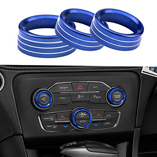 Boutons de climatisation en aluminium bleu pour réparer le style de la Challenger