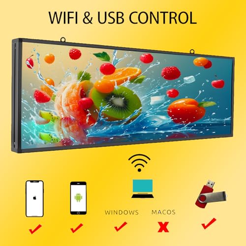Image of P3 Outdoor Led Signs Support Images & Video, WIFI & USB Control, High Resolution & Adjustable Brightness，IP65 Waterproof Outdoor Programmable Scrolling LED Sign