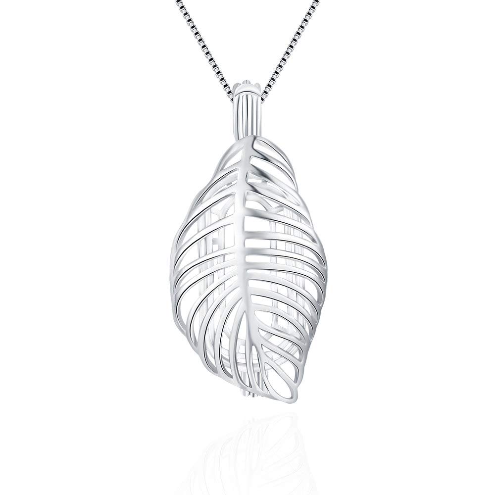 925 Sterling Silver Leaf Cage Pendants For Pearl Pearl Cages