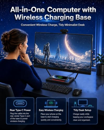 Image of All-in-One PC 23.8 inch IPS, Wireless Charging Base & Webcam