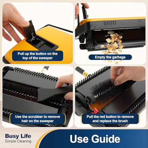 image for Yocada Manual Carpet Sweeper Cleaner Household Sweeper Hand Push Non-E