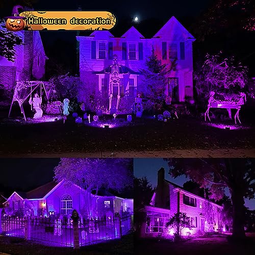 Image of MELPO Black Light 30W LED Blacklight Flood Light Outdoor for Glow Party, Halloween Decoration, Body Paint, Fluorescent Poster, Neon Glow, IP66,US-Plug-Switch-6.7Ft Cord (4 Pack)