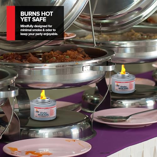 Image of 6-Hour Food Warmers for Parties (3 Pack), Chafing Fuel Cans with Wick and Safety Twist Cap, Catering Food Warmers for Buffets, Parties, Weddings, Long Lasting Burners for Food Warmer, Food Heater