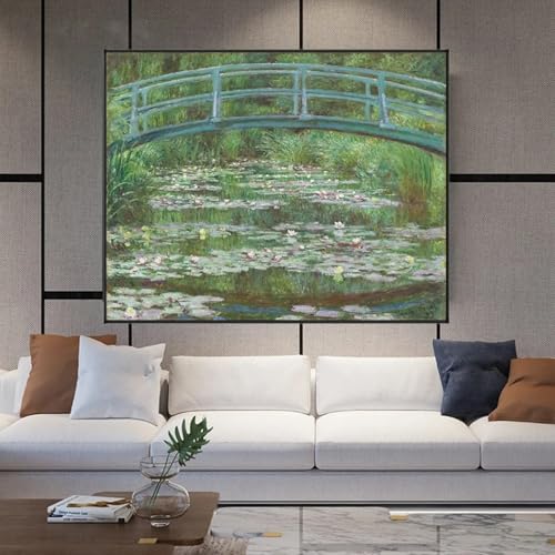 Toile Claude Monet L'étang aux nénuphars pour salon chaleureux
