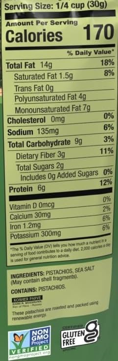 Image of Setton Farms Shelled Pistacho Kernels, Whole Dry Roasted With Sea Salt 20 Oz. (1.25 Lbs)