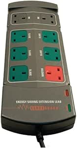 Masterplug Indoor Power 8-Gang Extension Lead One Master-Socket Two Slave-Sockets and Two Permanantl (Old Version)