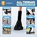 Dynamo Prime 3-in-1 Cane - Vertical Balance-Posture Walking Stick, Trekking Pole With Durable Foam Grip, Hand Tether - Lightweight, Twist Adjustable Hiking Stability Stick - Orange
