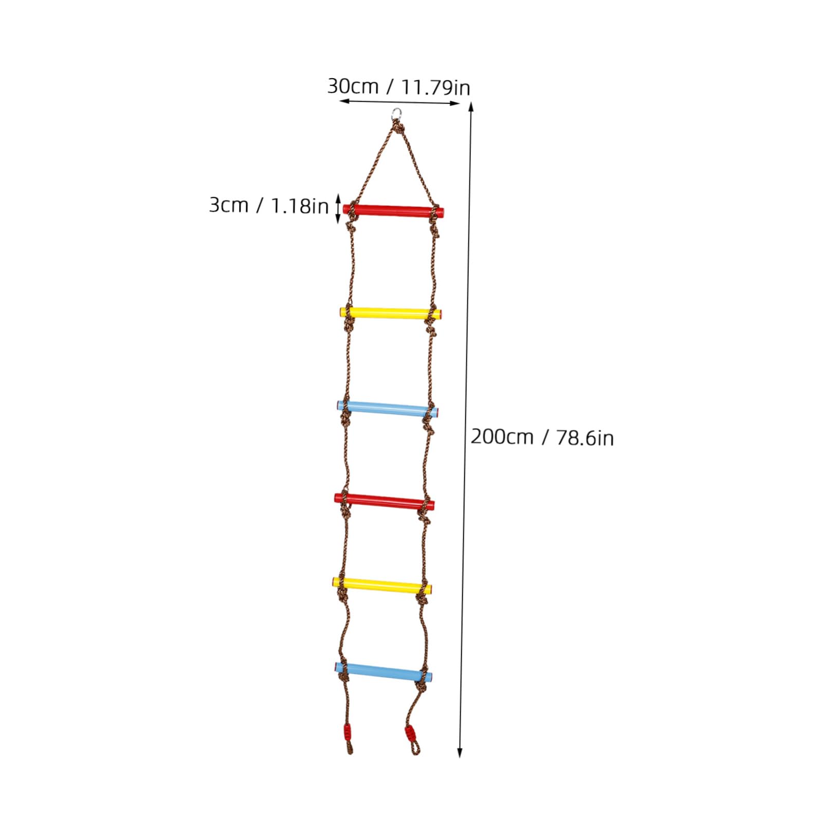 Kisangel Adjustable Climbing Rope Ladder for Kids Soft Ladder Connection Outdoor Playset Accessory Perfect for Swingset and Treehouse