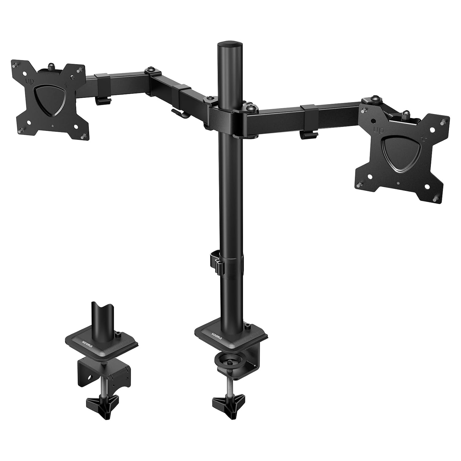 KOORUI KR20G Monitor Arm Desk Mount Display Arm 2 Screens Single Gas Pressure VESA Arm Clamp Grommet Type