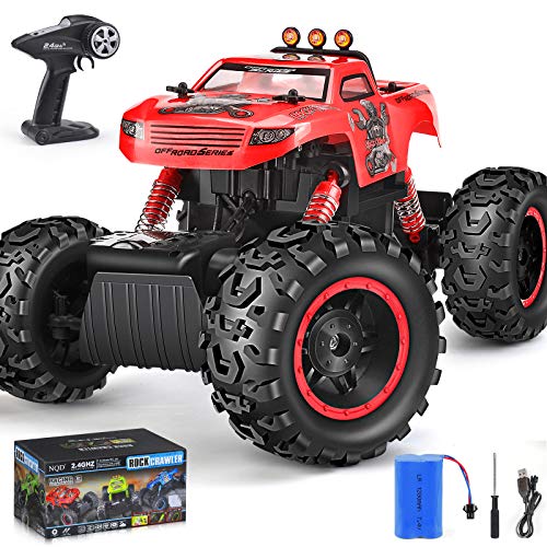 Remote Control Trucks Monster RC Car 1: 12 Scale Off Road Vehicle 2.4Ghz Radio Remote Control Car 4WD High Speed Racing All Terrain Climbing Car Toys Car Gift for Boys ï¼ˆRedï¼‰