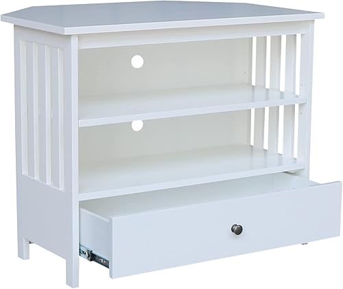 Miniatura 73 de IC International Concepts, Mission Corner Enteinment / Soporte de TV, madera auténtica maciza, madera de parawood resistente, 35 x 24 x 29, montaje