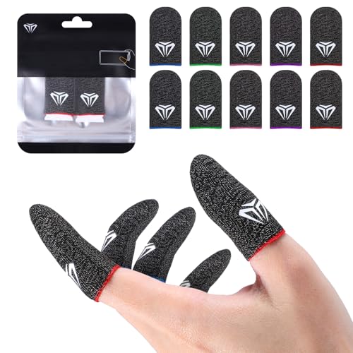 YUXIANLB Lot de 10 manchons de doigts ultra fins en fibre argentée de 0,3 mm pour la plupart des joueurs de jeux mobiles, respirants, anti-transpiration, pour téléphone portable, tablette, écran