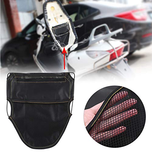 Bolsa organizadora para debajo del asiento de motocicleta y scooter GOTOTOP, PU Leather, color negro miniatura 3