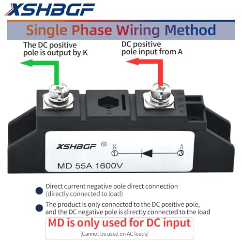 MD55A1600V Anti-Reverse Diode Module for Solar Power Systems 1600V Peak Voltage 50Amp Load Capacity (MD55) - Thumbnail 5