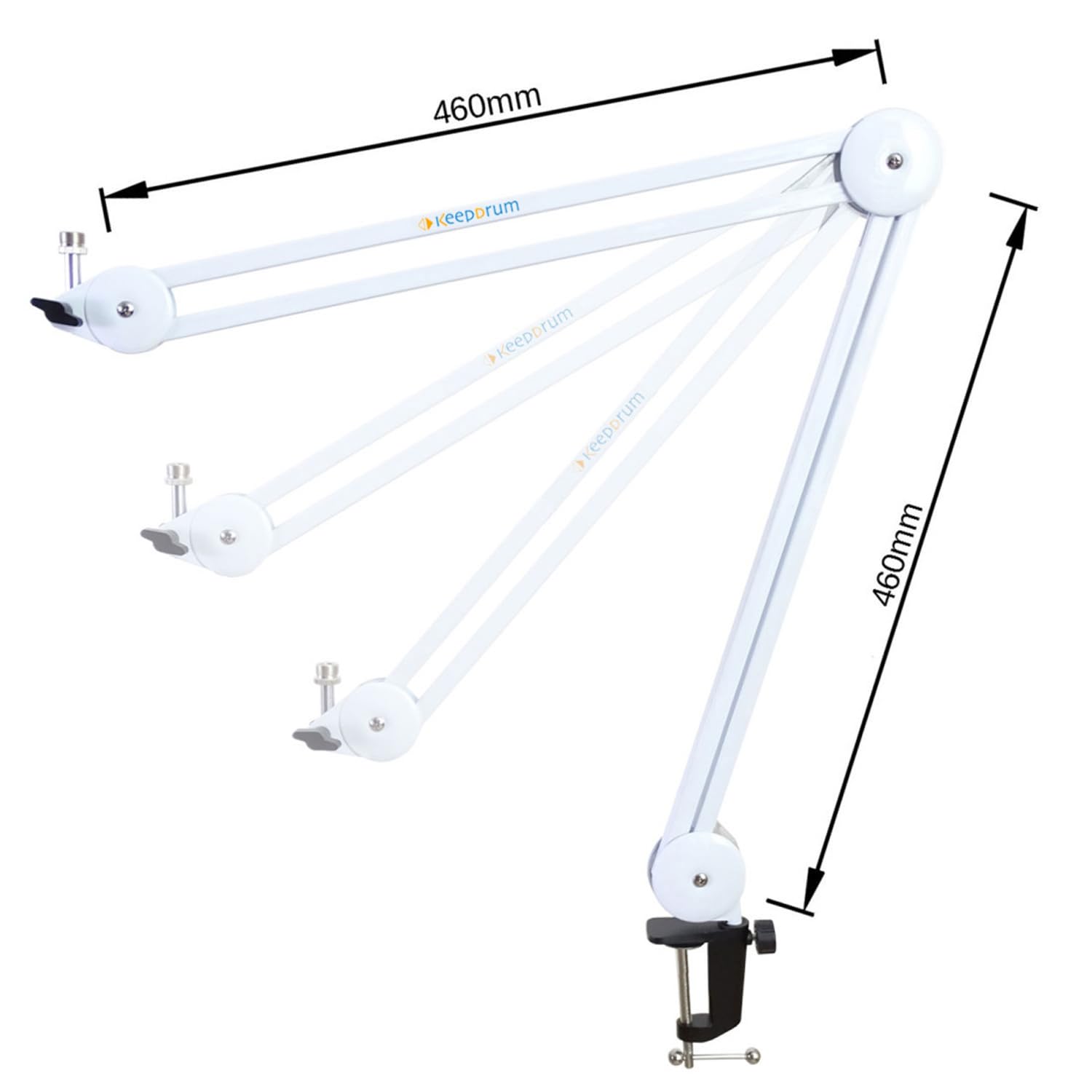 Fender Quantum Complete Bundle Recording Set con braccio articolato Keepdrum, bianco