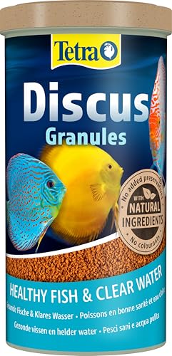 Tetra Discus Granules - Mangime per tutti i pesci discus, favorisce la salute, il colore e la crescita, lattina da 1 L
