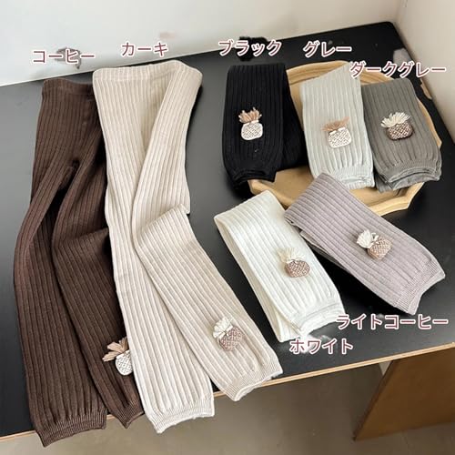 Girls Tights Ribbed Lines Crew Socks Solid Cartoon Thickened Casual Girls Leggings One Pack2