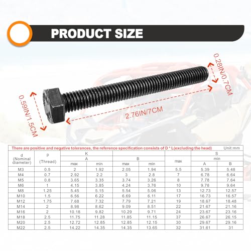 Image of Be Used for Can am ATV's and SXS's Bolt M8 x 1.25 x 70 M8 8mm Secondary Clutch Spreader Belt Change Removal Tool Pre Oil Fully Threaded 12.9 CL (4PCS)