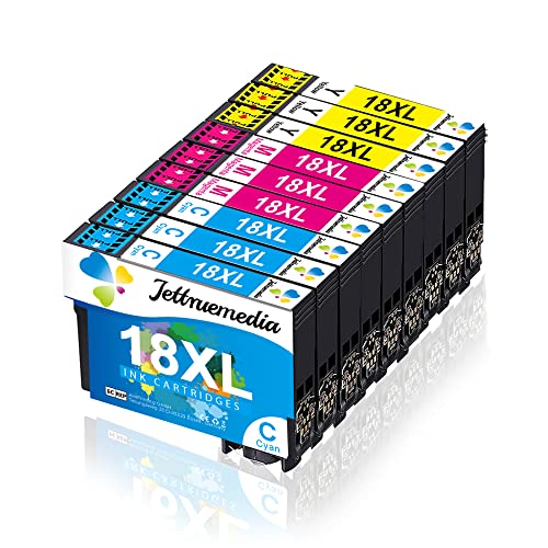 Jettruemedia 18XL Cartuchos de Tinta Compatibles para Epson 18 XL para XP 322 XP-215 XP-225 XP-205 XP-325 XP-425 XP-202 XP-212 XP-305 XP-312 XP-315 XP-405 XP-412 XP-415 XP-422 XP-405 XP-102