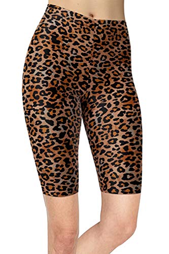 sissycos Damen Leopardenmuster Kurze Leggings, Tier Muster Radlerhose Fitness High Waist Kurz Hosen, Push up Laufhose Damen Blickdicht Short fü Sommer(Nahtloser brauner Gepard,L-XXL) Cover