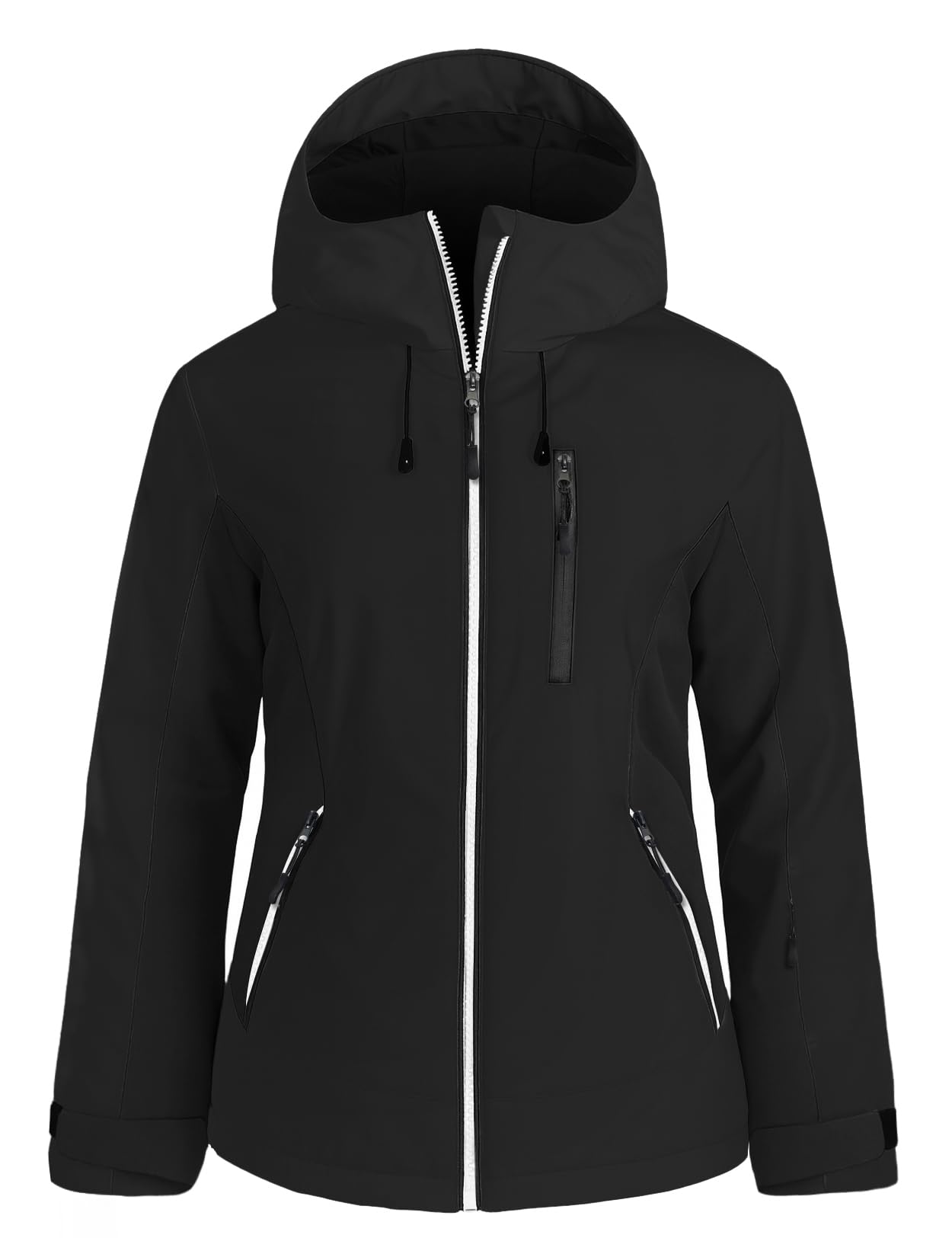 GEMYSE Veste de Ski Femme Imperméable et Coupe-Vent Manteau Chaud avec Capuche Réglable et Multi-Poches pour Randonnée et Neige