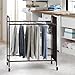 Rolling Pants Trolley Pants Hangers Pants Rack with 30 Hangers Closet Organizer for Jeans Trousers Skirts, Bronze