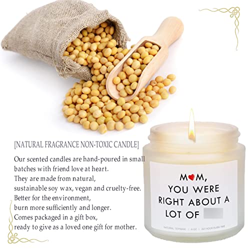 Lavender Scented Candles, Mom You Were, Naturial Soy Wax Organic Aromatherapy Candle Jar W/Bow Gift Box, Funny Gifts For Mom's Birthday Gift, Relaxation & Stress Relief, Holiday Candles, 4Oz #TOP1